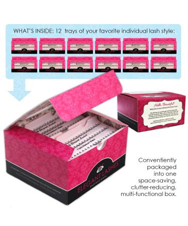 Elegant Lashes Individual Flare Long Brown Eyelashes - Pro Dozen Pack (12 Trays) - Buy Online on GoSupps.com