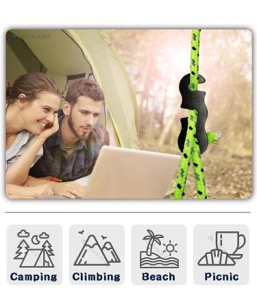 NACETURE Aluminum Alloy Rope Tensioner (20 Pack) - Camping Tent Guyline Cord Adjusters for Hiking, Backpacking, and Ultralight Tent Stakes - Black - Buy Online on GoSupps.com