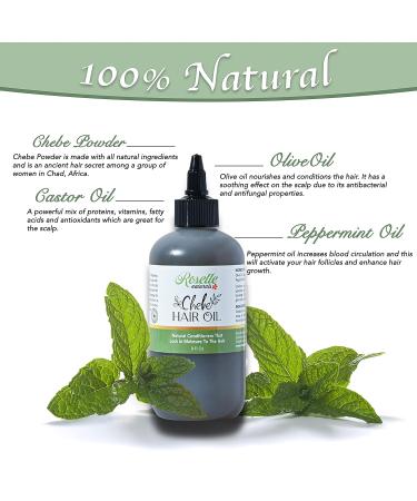Roselle Naturals Chebe Hair Oil - Authentic Chad Chebe Powder, African Oil for Hair Growth, Itchy Scalp Relief - 8oz - Buy Online on GoSupps.com