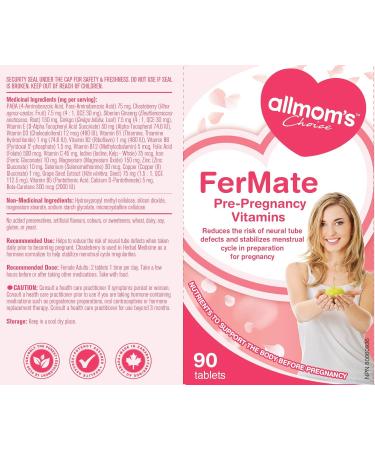 Fertility Prenatal Vitamins for Women Trying to Conceive Support Healthy Cycles Helps Fertility - Vitex (Chaste Berry) PABA Folate Folic Acid 500mcg B12 Zinc - 45 days Supply - Allmom's Choice - Buy Online on GoSupps.com