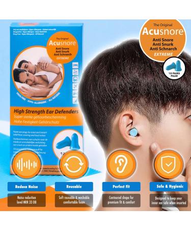 Acusnore Snore Stop Foam Ear Plugs - 10 Pairs | Instantly Reduce Snoring Noise | Best for Sleep & Peaceful Nights - Buy Online on GoSupps.com