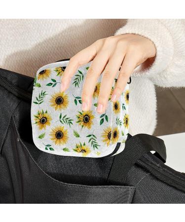Sunflower Print Sanitary Napkin Storage Bag - Menstrual Pad Pouch for Women - Color 11 - Buy Online on GoSupps.com
