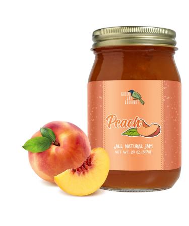 Green Jay Gourmet Peach Jam - All-Natural Fruit Jam with Peaches & Lemon Juice - Vegan, Gluten-free Jam - Contains No Preservatives or Corn Syrup - Made in USA - 20 Ounces Peach Jam 1.25 Pound (Pack of 1)
