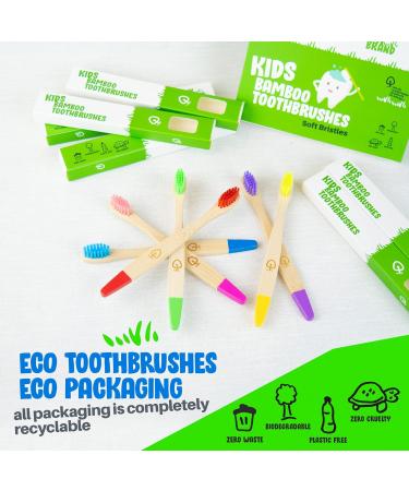 Kids Bamboo Toothbrushes - 6 Vibrant Colors | BPA-Free Soft Bristles | Eco-Friendly Toddler Toothbrush - Buy Online on GoSupps.com