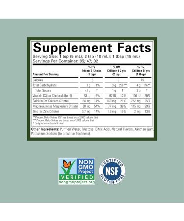 ChildLife Essentials Liquid Calcium Magnesium Supplement - Vitamin D3, Zinc - Gluten Free, Non-GMO - Orange Flavor - 16 Fl Oz - Buy Online on GoSupps.com