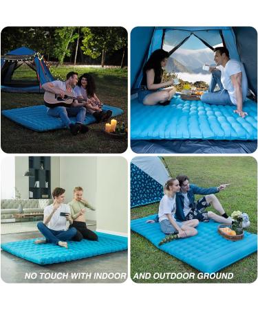 AIRELAX Double Camping Sleeping Pad with Built-In Pillow - Ultralight Inflatable Mat for 2 Persons - Lake Blue Double (75.2 x 54.3 x 3.54) - Buy Online on GoSupps.com