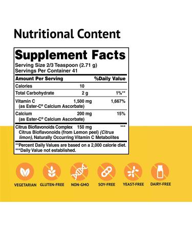 American Health Ester-C Powder 4 oz with Citrus Bioflavonoids - Immune Support Supplement - Buy Online on GoSupps.com