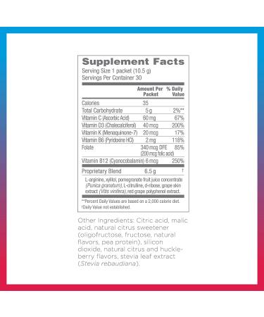 Synergy ProArgi-9 Plus L-Arginine Complexer Dietary Supplement - Mixed Berry - 30 Packets, 0.37 oz - Pack of 30 - Buy Online on GoSupps.com
