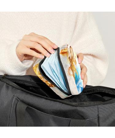 GIAPB Period Bag | Sanitary Napkin Storage & Travel Makeup Pouch | Oceans & Beach Shell Color - Buy Online on GoSupps.com