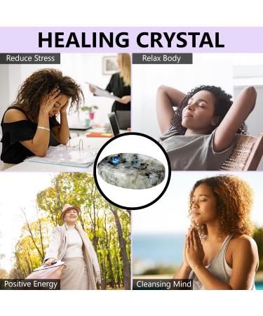 Opalite Crystal Worry Thumb Stone - Rainbow Moonstone for Natural Healing and Stress Relief - Buy Online on GoSupps.com