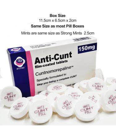 Prank Pill Tablet Box with Mints - Funny Xmas Gift for Him - Ideal Present for Dad, Boyfriend, Uncle - 40th 50th 60th Birthday, Christmas, Valentines - Anti Cunt Design - Buy Online on GoSupps.com