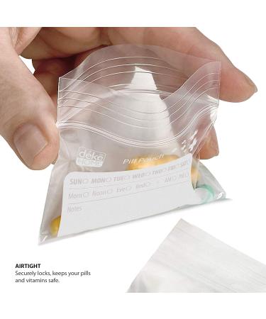 Buy Deke 100 Pack Clear Resealable Travel Pill Packs | 4x2.75 Organizer Pouches for Vitamins & Medications - Portable & Label-Friendly - Buy Online on GoSupps.com