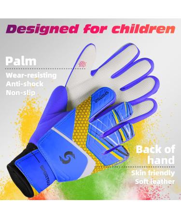 Sportout Goalkeeper Gloves for Kids & Teens | Double Protection Football Gloves | Portable & Supportive Blue 5 - Buy Online on GoSupps.com