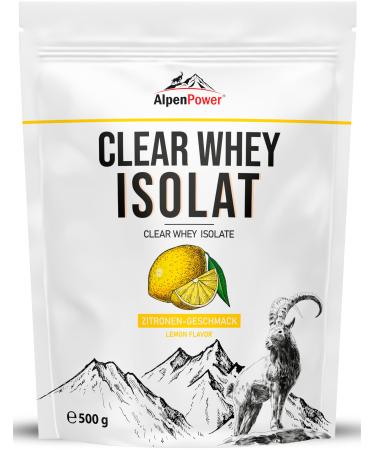 Alpenpower Clear Whey Isolate Lemon 500 G- clear refreshingly light protein drink - high protein content & optimal amino acid profile - without art.Foam resources - Buy Online on GoSupps.com