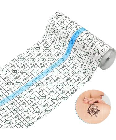 Serfeymi Tattoo Aftercare Waterproof Bandage Tattoo Cover Up Tape Transparent Film Dressing Second Skin Bandage Tattoo Adhesive Wrap for Tattoo Healing Protection - 6 Inch x 1.1 Yard Roll Roll - 6 Inch x 1.1 Yard