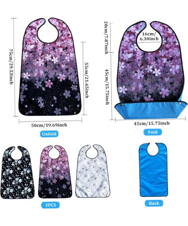 Adult Bib for Men and Women 3Pcs Waterproof Bibs Adult Bibs for Elderly Washable Reusable Clothing Protector for Adults 19.7x29.5'' Desktop Supplies - Buy Online on GoSupps.com