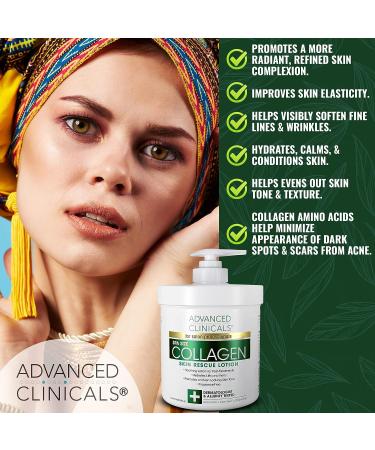 Advanced Clinicals Collagen Set: Body Cream & Facial Serum for Hydration, Firming, and Plumping - 2-Piece Set - Buy Online on GoSupps.com