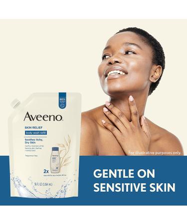 Buy Aveeno Skin Relief Body Wash Refill 36 Fl. Oz - Fragrance Free for Sensitive Skin - Buy Online on GoSupps.com