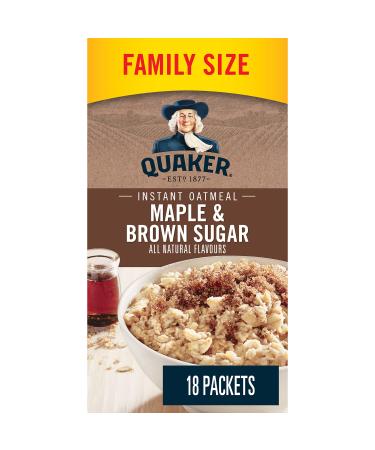 Quaker Maple & Brown Sugar Flavour Instant Oatmeal 18 Packets 774g Maple & Brown Sugar Flavour 43 g (Pack of 18)
