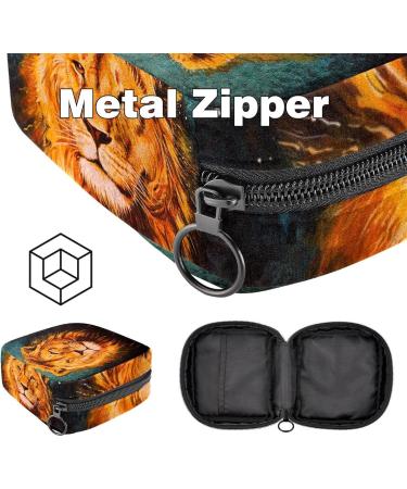 Menstrual Bag with Zipper for Women & Girls - Stylish Lion Design | Shop Internationally - Buy Online on GoSupps.com