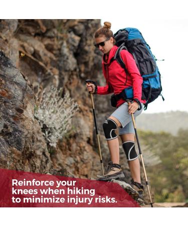 Nordic Lifting 7mm Neoprene Knee Sleeves for Hiking - Durable Compression Support (USPA Approved) - Black XS X-Small Pair - Buy Online on GoSupps.com
