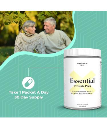 Essential Prostate Health Pack - Daily Multivitamin Supplements for Men w/Saw Palmetto Vitamins Minerals - Daily Multivitamin for Men to Support Prostate & Overall Health - 30 Packets - Buy Online on GoSupps.com