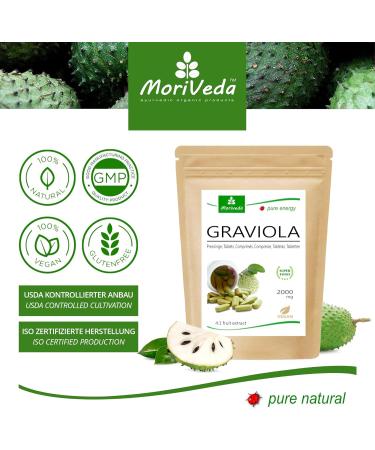 MoriVeda Graviola Presslings - Vegan Fruit Extract - 360 Tablets - Buy Online on GoSupps.com