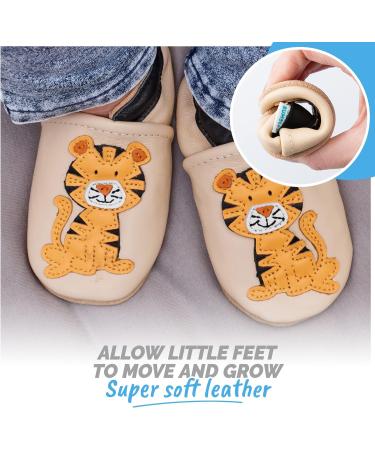 Seating Tiger Baby Shoes 18-24 Months | Soft Sole Leather Toddler Shoes for Baby Boys and Girls - Walking Shoes - Buy Online on GoSupps.com