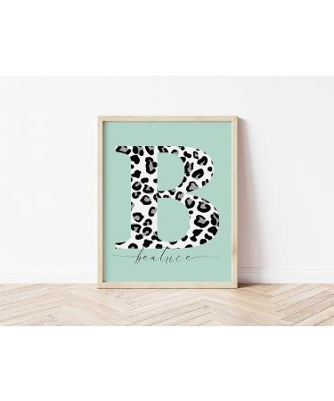 Personalised Initial Name Print | Leopard Print Nursery Wall Art | Kids Room Prints A4 - The Little Party Company - Buy Online on GoSupps.com