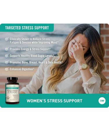 NatureWise Women's Stress Support Multivitamin with Ashwagandha & Probiotics - Energy, Focus, Mood Balance - 60 Capsules - Buy Online on GoSupps.com