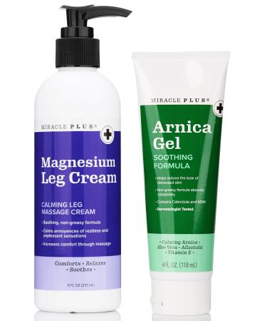 Miracle Plus Arnica Bruise Relief Gel + Magnesium Leg Relief Cream Bundle