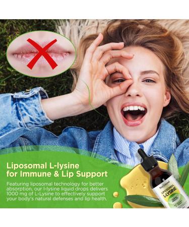 Liposomal L-lysine 1000MG Liquid Drops Lysine Supplement for Women & Kids Essential Amino Acid with Monolaurin Vitamin C & D3 Zinc for Lip & Skin Health Collagen & Immune Support 2 Fl Oz - Buy Online on GoSupps.com