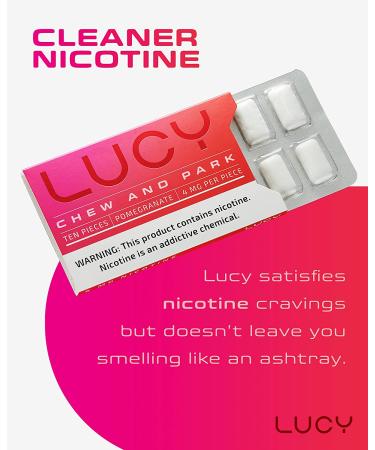 Lucy 4mg Nicotine Gum 100 Count [Pomegranate] - High Purity Nicotine Alternative for On-The-Go Use - Buy Online on GoSupps.com