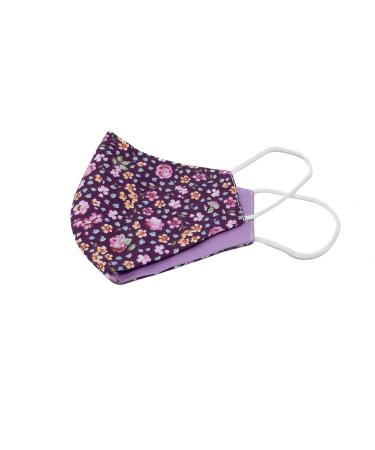Double-Layer Reusable Reversible Cotton Facemask - Extra Soft Ear Loops (Violet Pink Roses) | International Shipping Available - Buy Online on GoSupps.com