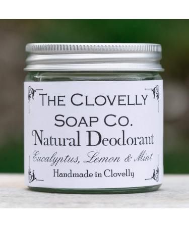 Clovelly Soap Co Natural Handmade Deodorant Balm Eucalyptus Lemon & Mint 60g Glass Jar - Buy Online on GoSupps.com