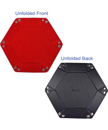 RNK Gaming Folding Hexagon Dice Tray - PU Leather & Red Velvet for DND Games - Buy Online on GoSupps.com