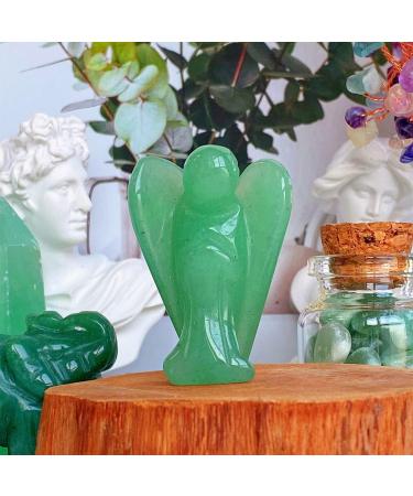 Xiannvxi 38mm Green Aventurine Guardian Angel Figure | Healing Crystals & Gemstones | Polished Reiki Statue Gift - Buy Online on GoSupps.com