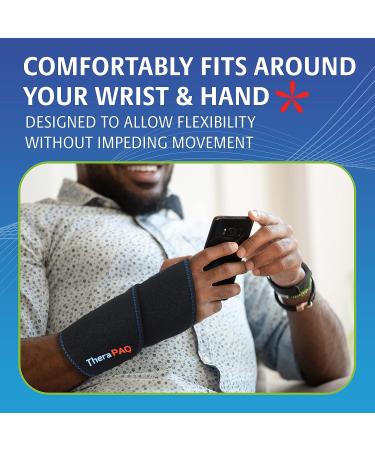 TheraPAQ Wrist Ice Pack Wrap - Hot & Cold Gel Compression for Pain Relief from Arthritis, Carpal Tunnel, Swelling - Reusable Hand Ice Pack for Athletes, Elderly & Pregnancy - Buy Online on GoSupps.com