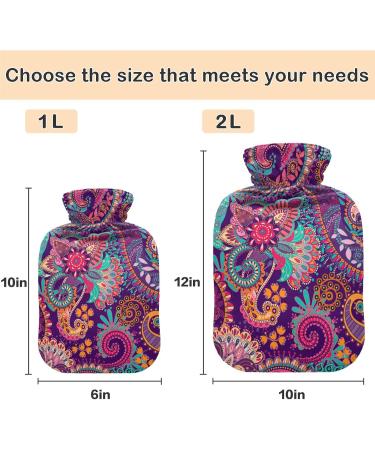 Naanle Vintage Paisley Hot Water Bottle with Cover - 1L Heat Bottle for Back Pain Relief & Cold Therapy - International Shipping Available - Buy Online on GoSupps.com