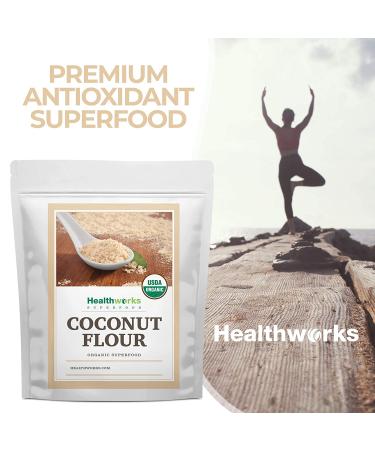 Healthworks Coconut Flour Unrefined Raw Organic - 64oz | Certified Keto, Vegan & Non-GMO Protein Based Whole Foods for Pancakes, Waffles, Bread & Baked Goods - Buy Online on GoSupps.com