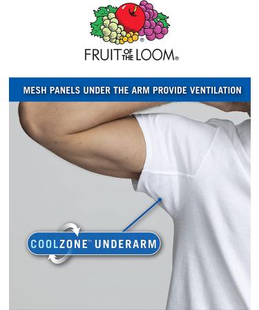 Fruit of the Loom Men's Eversoft Cotton Stay Tucked Crew T-Shirt - 6 Pack White (S-3XL) - Coolzone Underarm - Buy Online on GoSupps.com