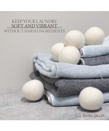 Wool Dryer Balls - 2.8in Natural & Fragrance-Free - Reusable 6pk for Sensitive Skin | Eco-Friendly Laundry Solution - Buy Online on GoSupps.com