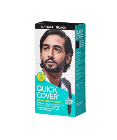 KISS Quick Cover Men s Permanent Hair Color for Mustache & Beard - Natural Black - Fast & Easy Hair Color Solution - Buy Online on GoSupps.com