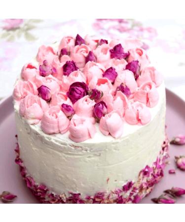 Rosie Rose Edible Pink Rose Flowers - 50g Dried Natural Roses for Baking Cooking & Wedding Cake Decoration - Buy Online on GoSupps.com