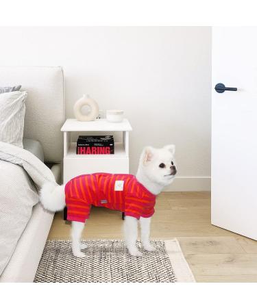 Shop Tony Hoby Striped Dog T-Shirts | Soft Breathable 4-Legged Jumpsuits for Small & Medium Dogs | Red Bodysuits for Girls - XL Size - Buy Online on GoSupps.com