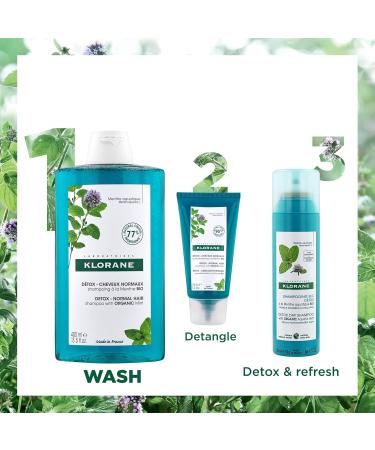 Klorane - Detox Dry Shampoo with Organic Aquatic Mint - All Hair Types Invisible Finish Paraben & Sulfate-Free - 150ml - Buy Online on GoSupps.com