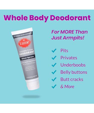 Lume Deodorant 3oz Tube - Silver Spruce Scent - For Underarms & Private Parts - Buy Online on GoSupps.com