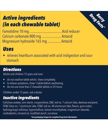 Pepcid Complete Chewables | Acid Reducer + Antacid Chews for Heartburn | Berry Flavor | 25 Ct - Buy Online on GoSupps.com