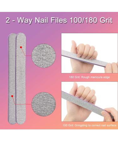 CGBE Nail Files and Buffer Manicure Tools Kit - 10Pcs Rectangular Nail Buffer Block and 100/180 Grit Nail File for Nail Care - White - Buy Online on GoSupps.com