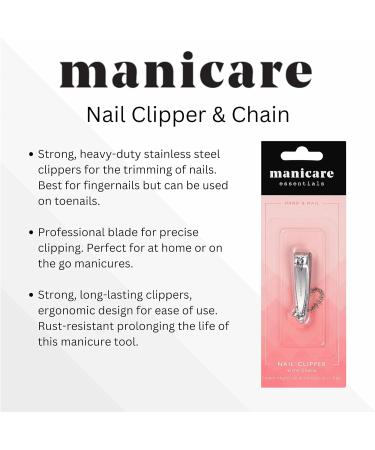 Manicare Small Nail Clipper with File & Chain - Stainless Steel, Precision Trimming for Manicures & Pedicures - 5cm Long - Buy Online on GoSupps.com